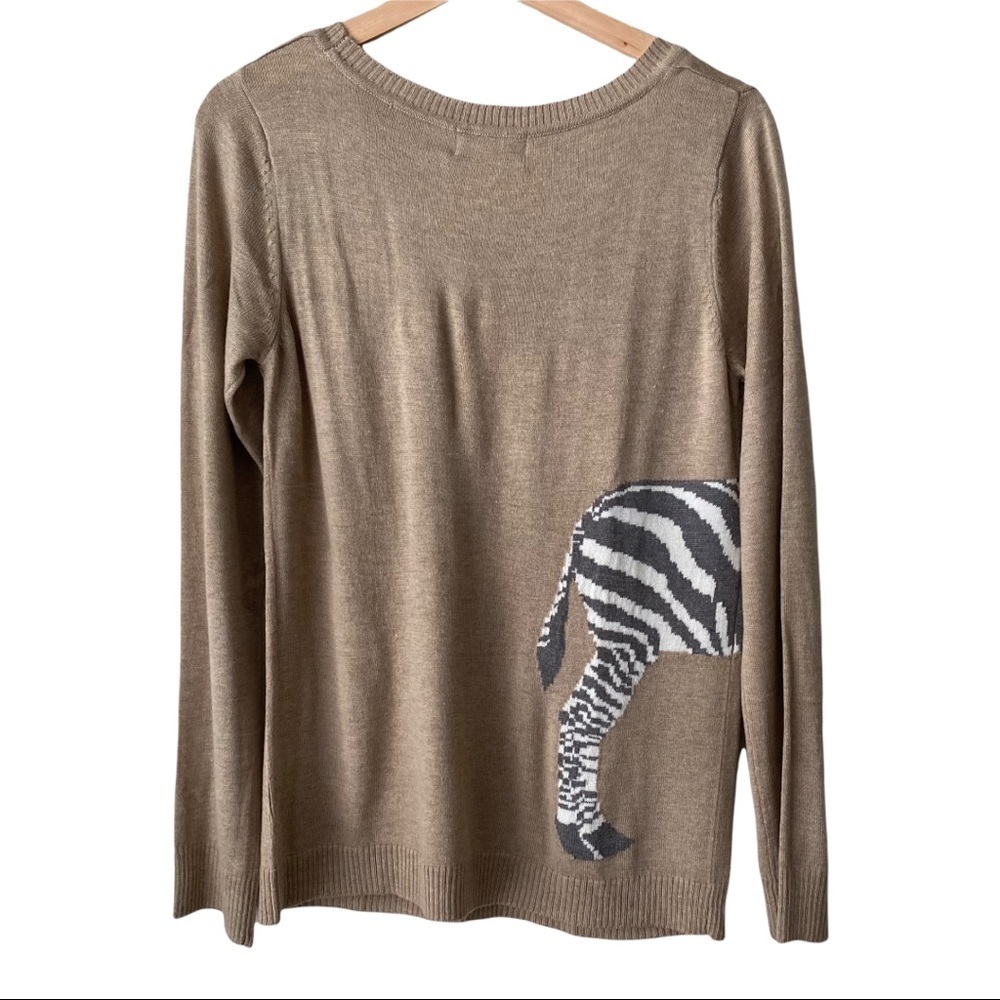 Pink Rose Crew Neck Soft Sweater With Zebra NWT - Picture 5 of 6